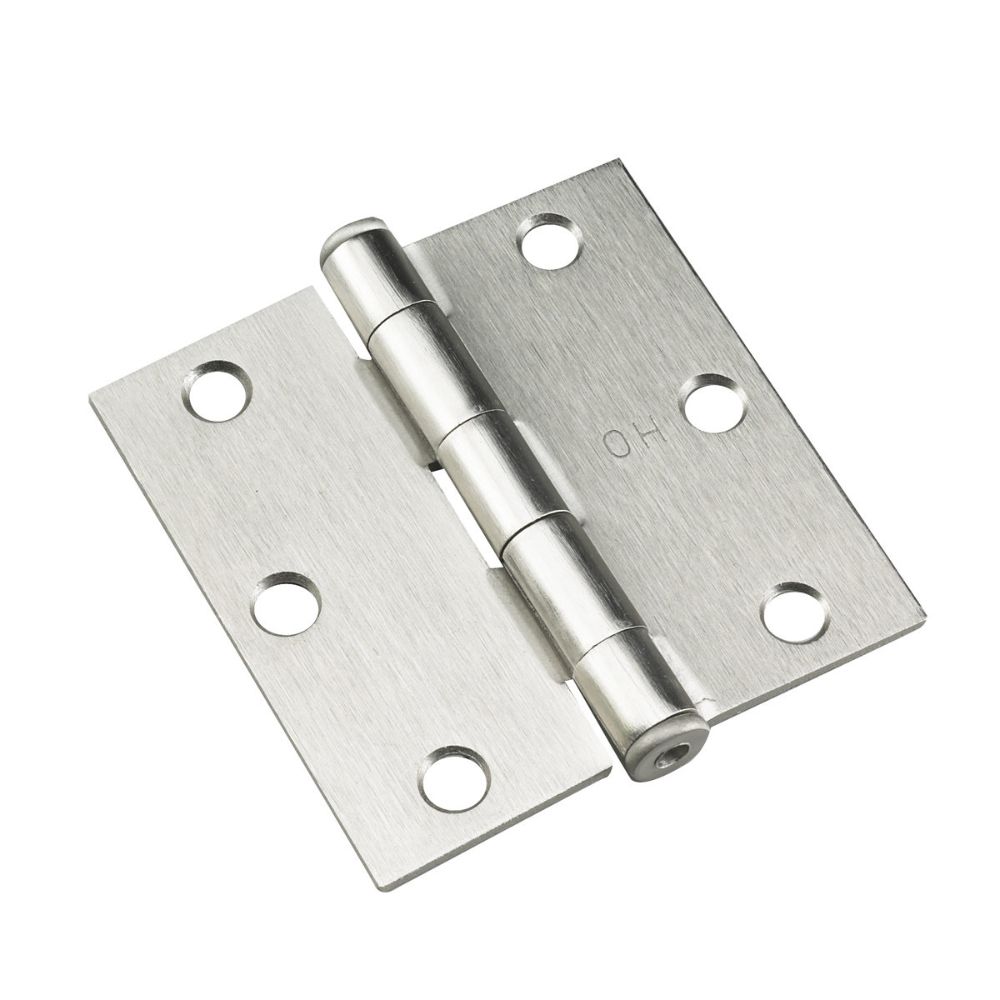 Richelieu Hardware 820NBB 3" Full Mortise Butt Hinge in Brushed Nickel (Pack of 2)