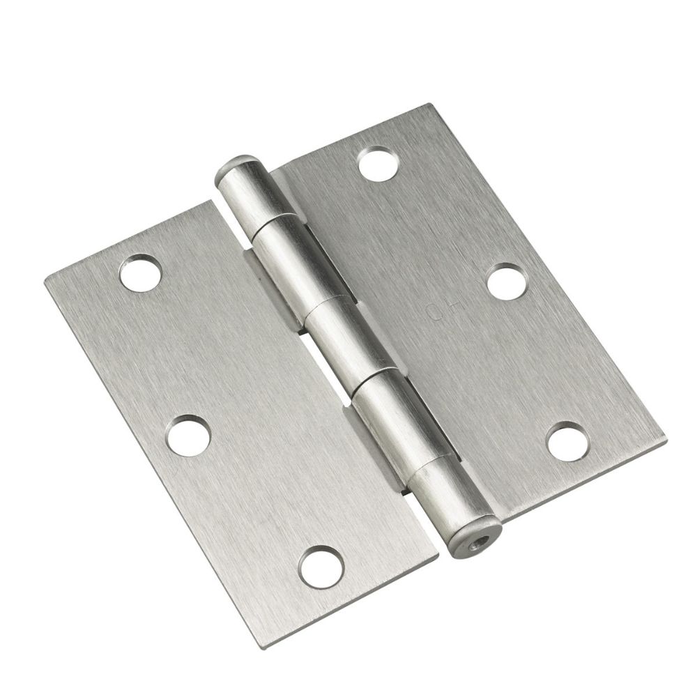 Richelieu Hardware 821NBB 3 1/2" Full Mortise Butt Hinge in Brushed Nickel (Pack of 2)