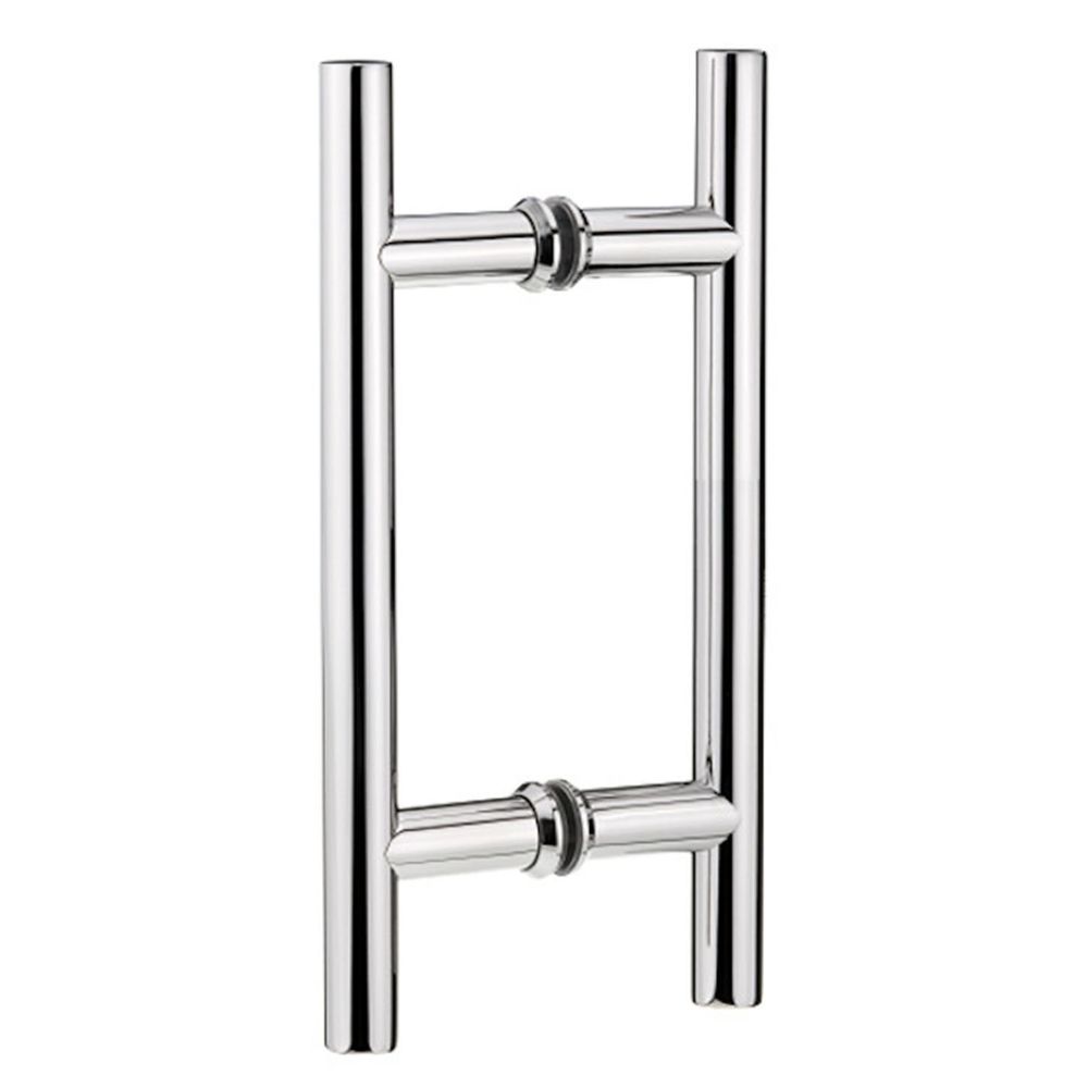 Richelieu Hardware 87H2R196171 6" Center to Center Round Back to Back Pull for Glass Door in Polished Stainless Steel