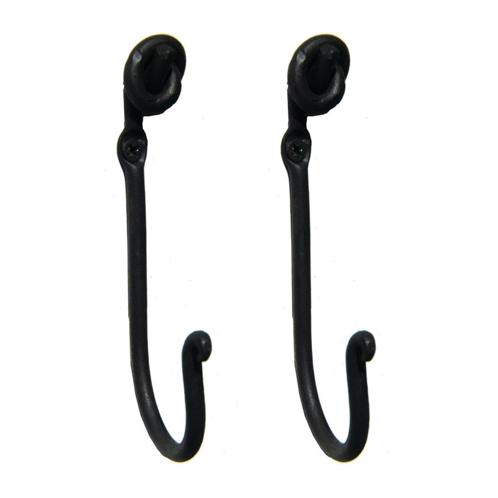 Richelieu Hardware BP79129900 Classic Forged Iron Hook - 7912 Pack of 2 in Matte Black