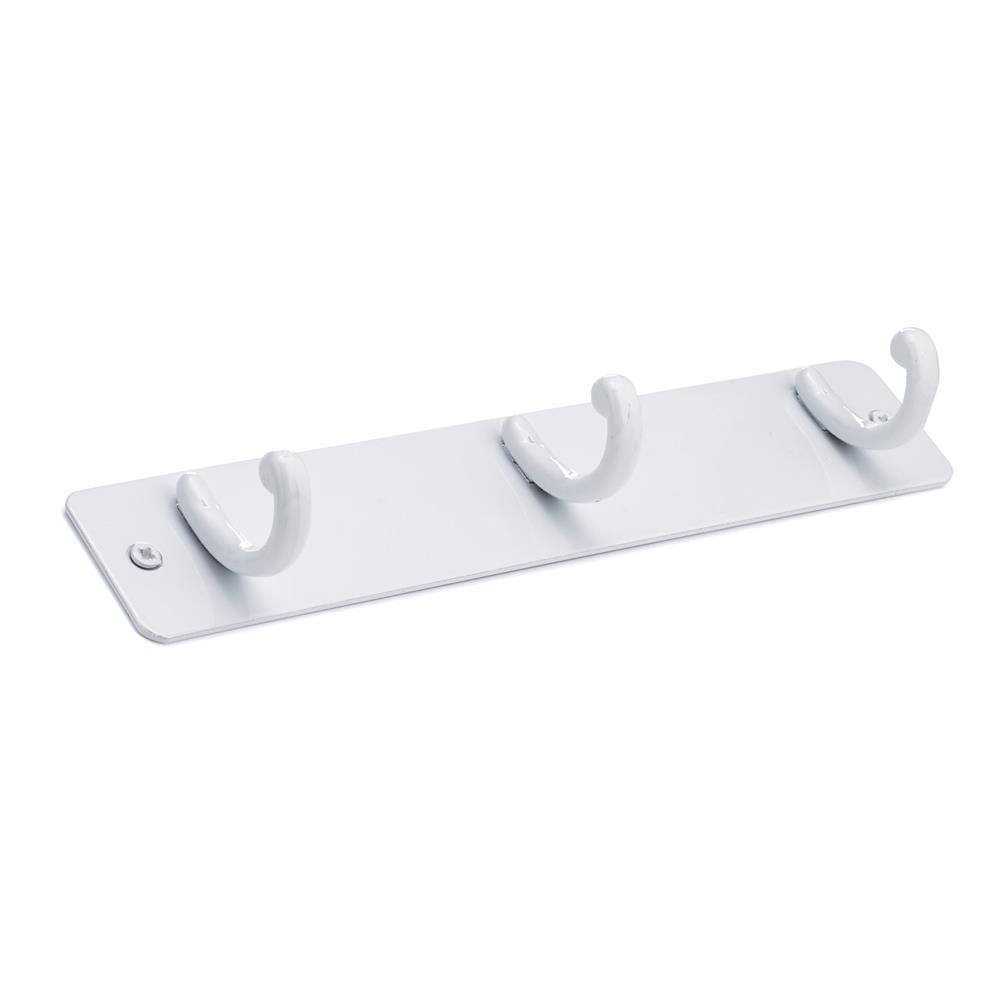 Richelieu Hardware T562030 Traditional Metal Triple Hook With Backplate 232MM X 45MM White Finish