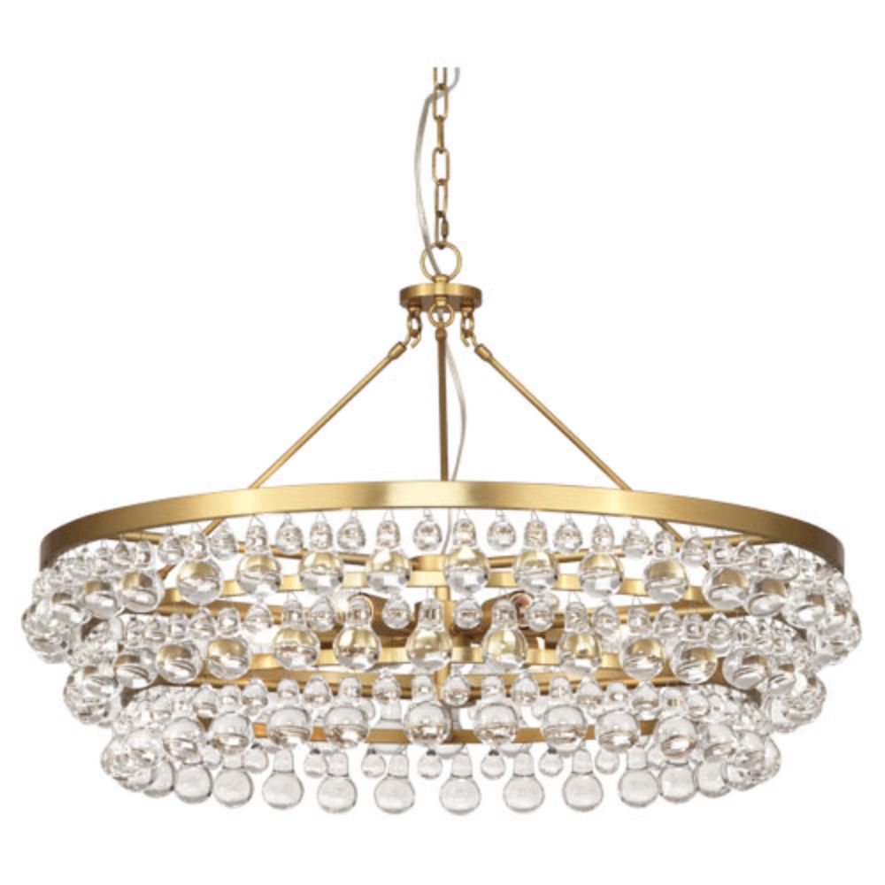 Robert Abbey 1004 Bling Chandelier with Antique Brass