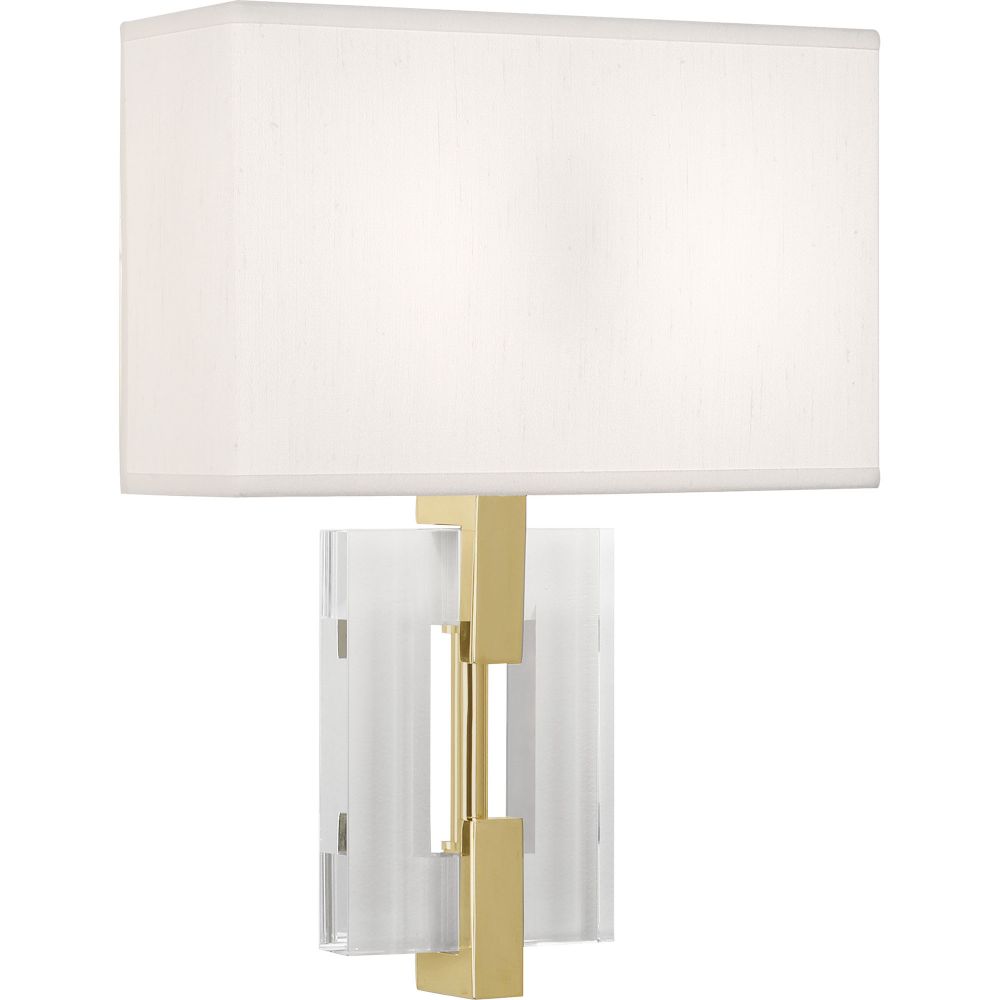 Robert Abbey 1009 Lincoln Wall Sconce with Modern Brass Finish W/ Crystal Accents