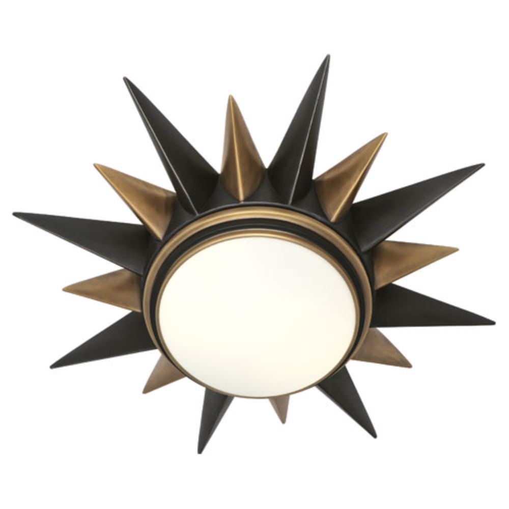 Robert Abbey 1017 Cosmos Flushmount with Deep Patina Bronze Finish With Warm Brass Accents
