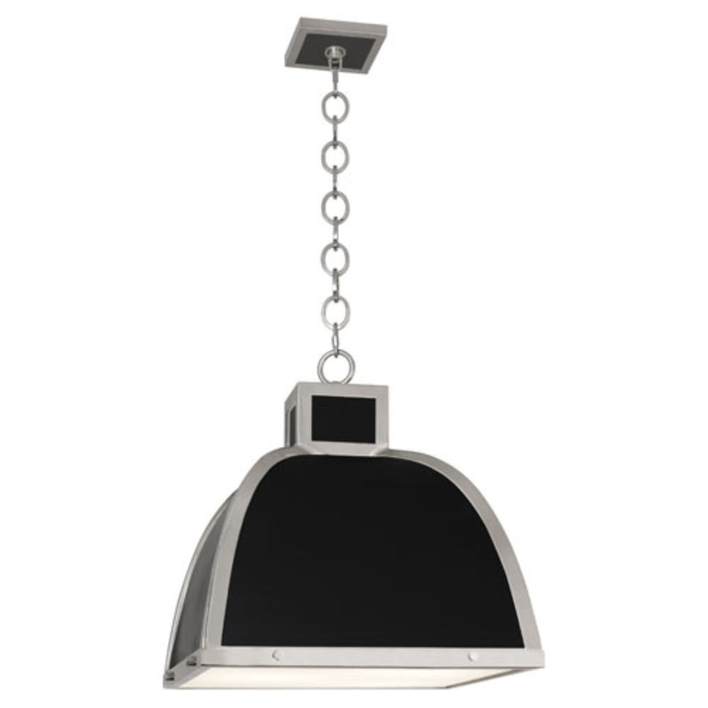 Robert Abbey 1446 Ranger Pendant with Matte Black Painted Finish With Polished Nickel Accents