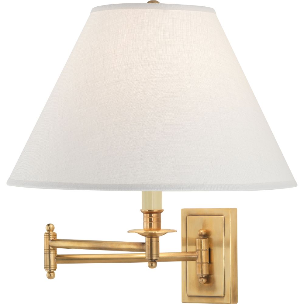Robert Abbey 1504ALT Kinetic Linen Shade Wall Swinger with Antique Brass Finish