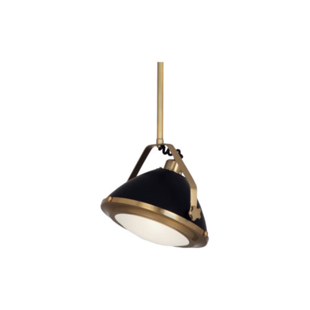 Robert Abbey 1582 Apollo Pendant with Antique Brass Finish With Matte Black Painted Accents