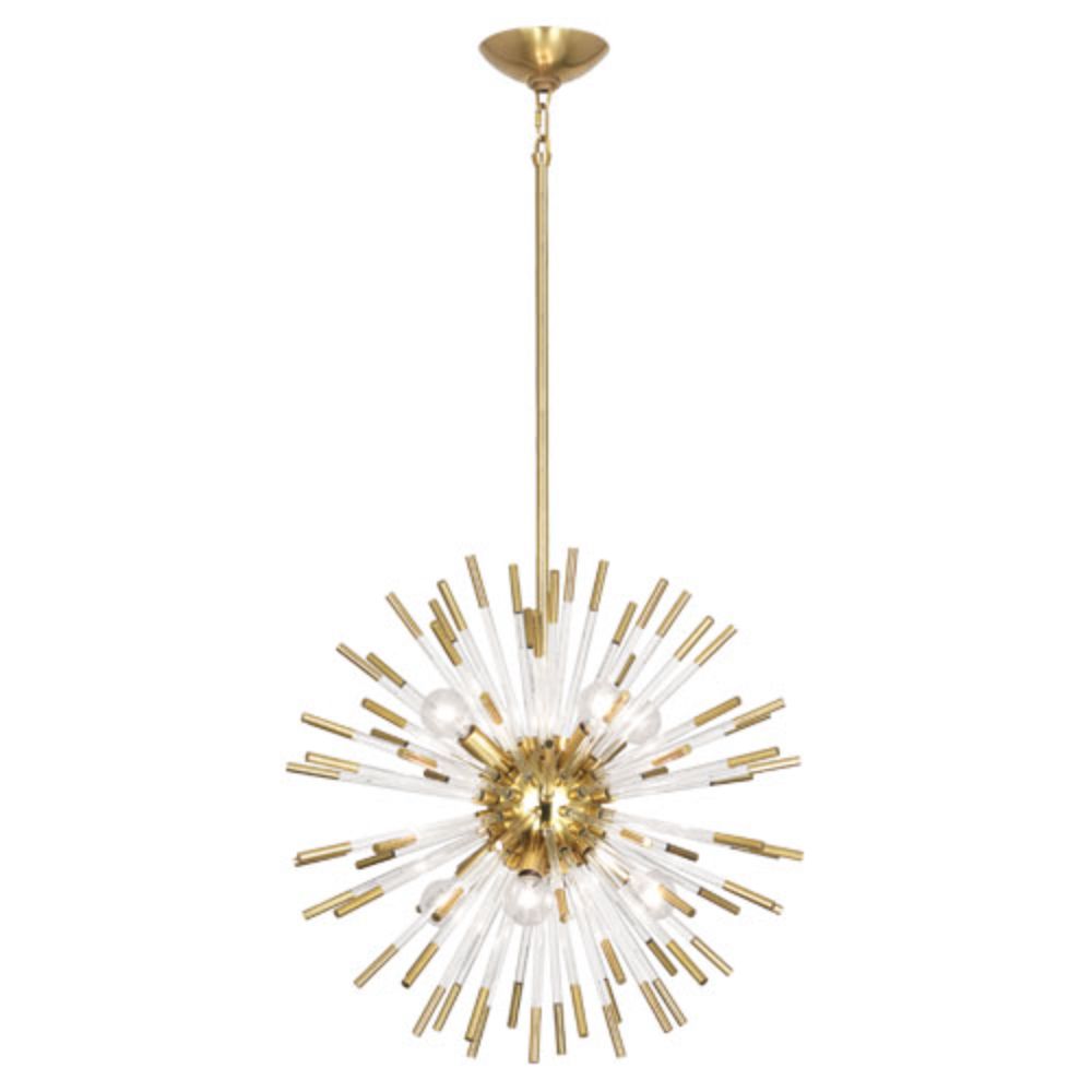 Robert Abbey 165 Andromeda Pendant with Modern Brass Finish With Clear Acrylic Rods