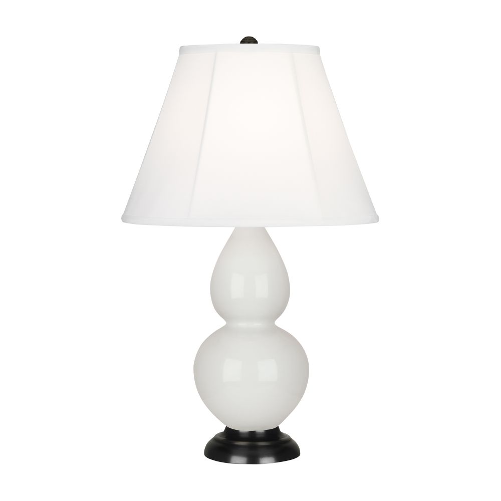 Robert Abbey 1650 Lily Small Double Gourd Accent Lamp with Lily Glazed Ceramic With Deep Patina Bronze Finished Accents