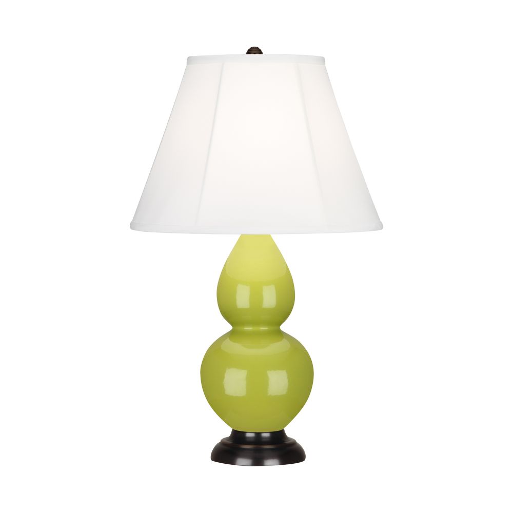 Robert Abbey 1653 Apple Small Double Gourd Accent Lamp with Apple Glazed Ceramic With Deep Patina Bronze Finished Accents