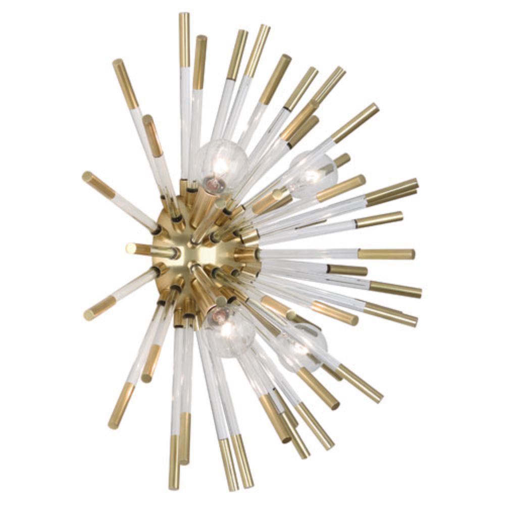 Robert Abbey 167 Andromeda Wall Sconce with Modern Brass Finish With Clear Acrylic Rods