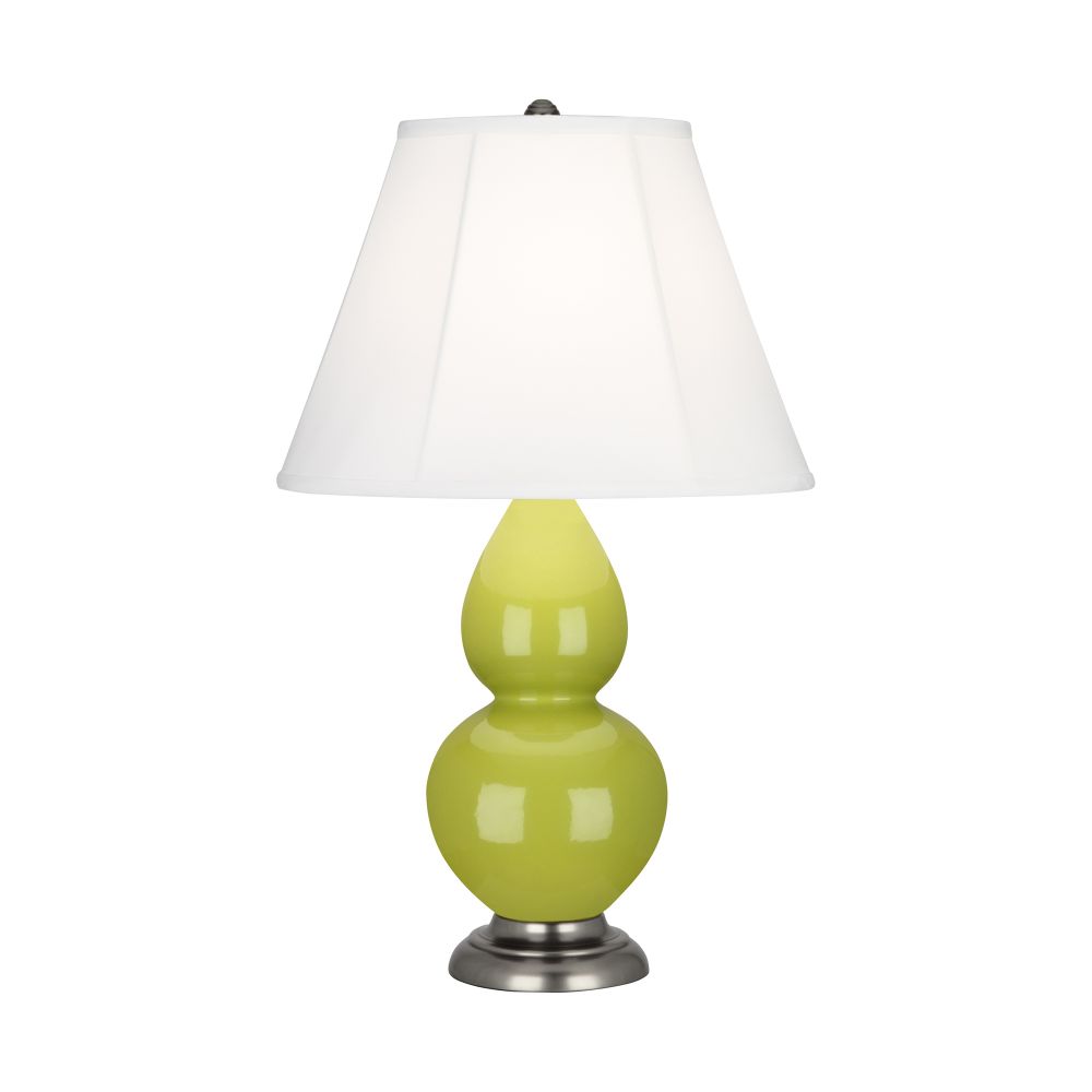 Robert Abbey 1693 Apple Small Double Gourd Accent Lamp with Apple Glazed Ceramic With Antique Silver Finished Accents