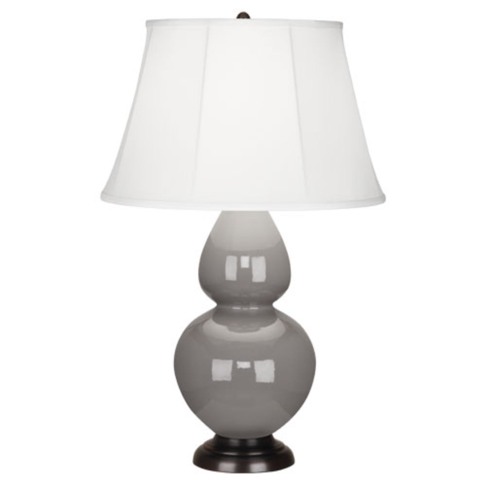 Robert Abbey 1749 Smokey Taupe Double Gourd Table Lamp with Smoky Taupe Glazed Ceramic