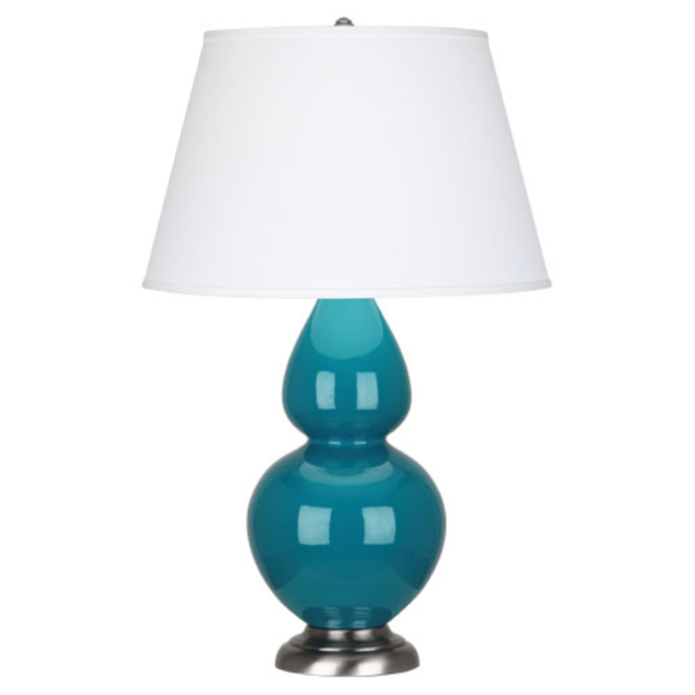 Robert Abbey 1753X Peacock Double Gourd Table Lamp with Peacock Glazed Ceramic