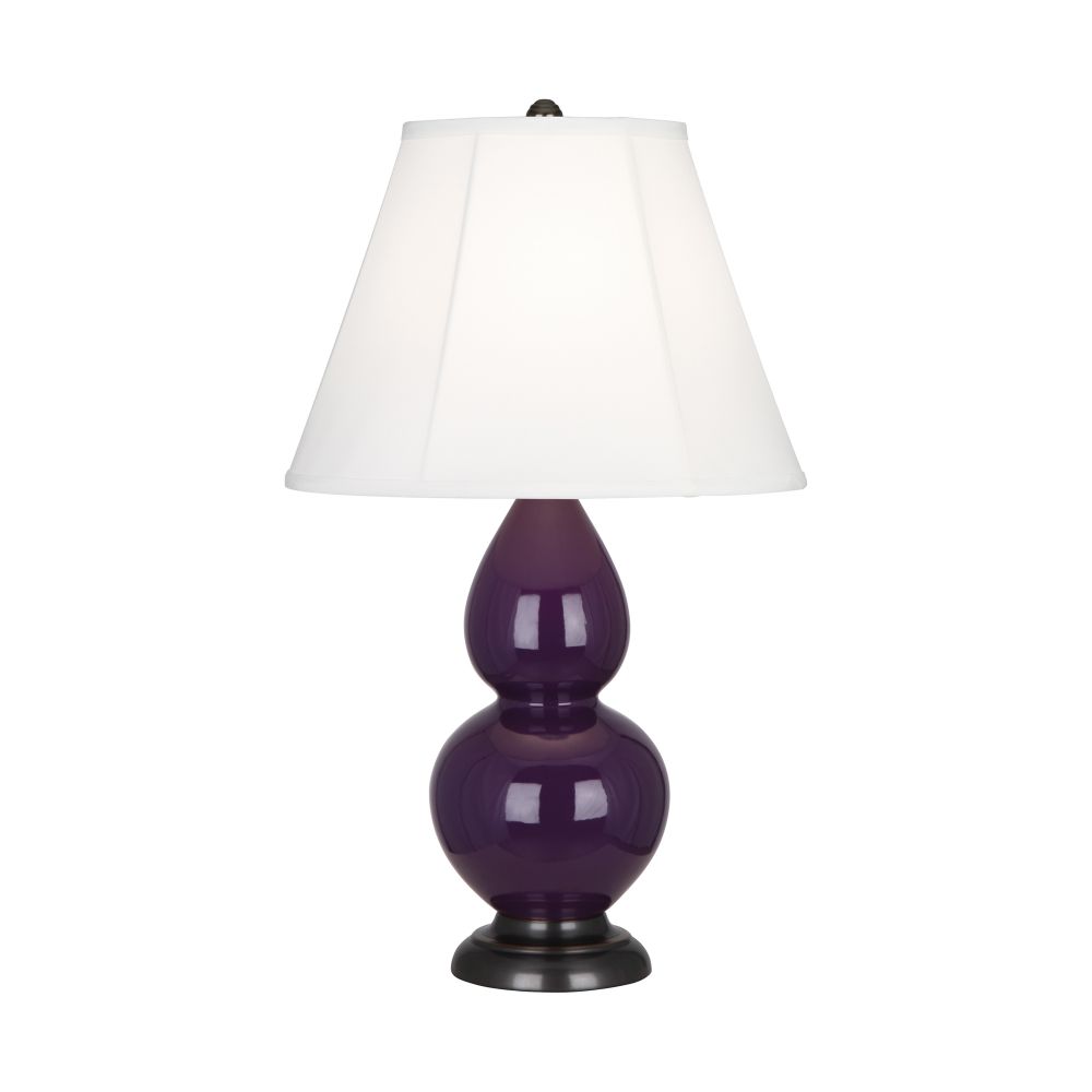 Robert Abbey 1766 Amethyst Small Double Gourd Accent Lamp with Amethyst Glazed Ceramic