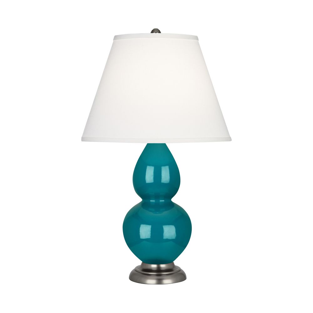 Robert Abbey 1773X Peacock Small Double Gourd Accent Lamp with Peacock Glazed Ceramic
