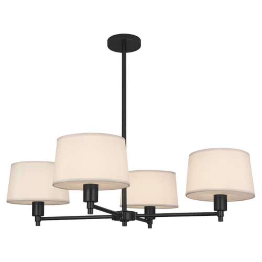 Robert Abbey 1837 Real Simple Chandelier with Matte Black Powder Coat Finish Over Steel