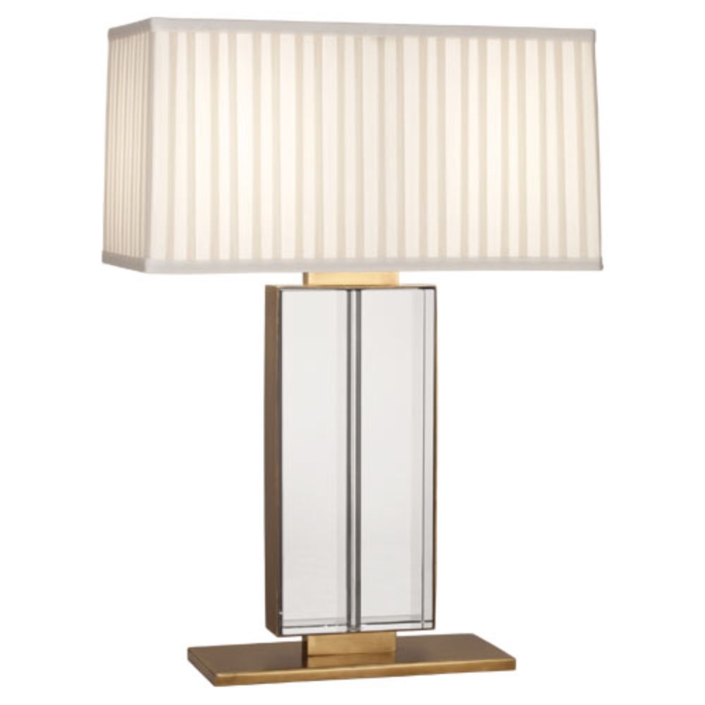 Robert Abbey 1957 Sloan Table Lamp with Lead Crystal With Aged Brass Accents