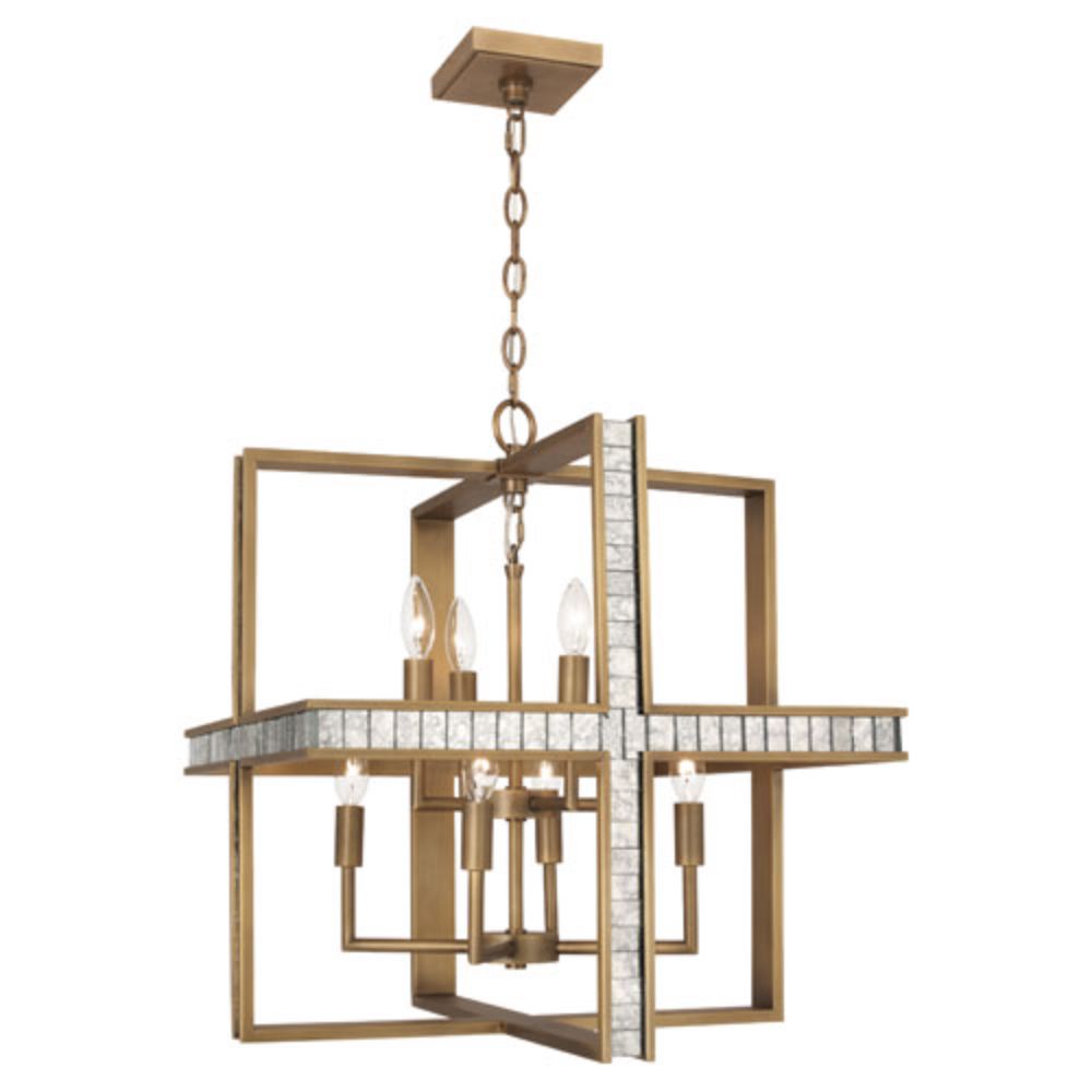 Robert Abbey 204 Diana Pendant with Warm Brass Finish W/ Antiqued Mirror Accents