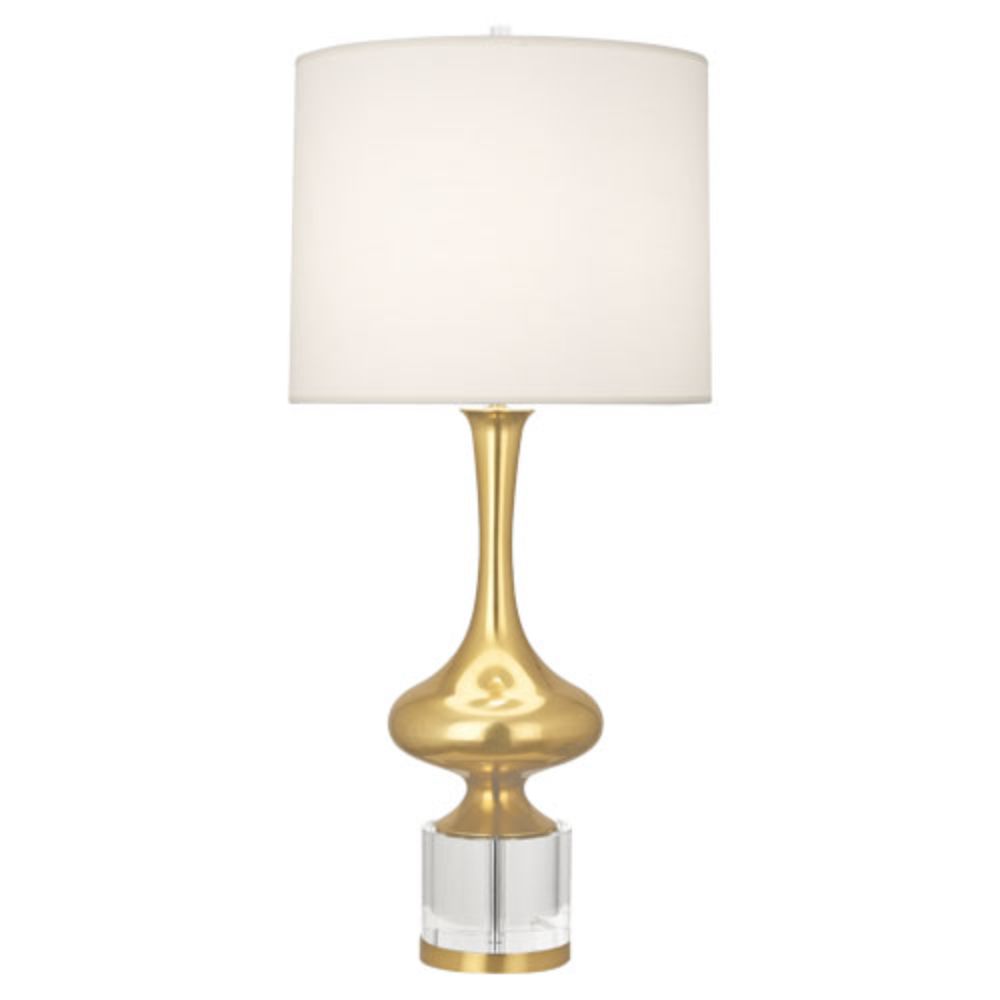 Robert Abbey 209 Jeannie Table Lamp with Modern Brass Finish W/ Clear Crystal Accent