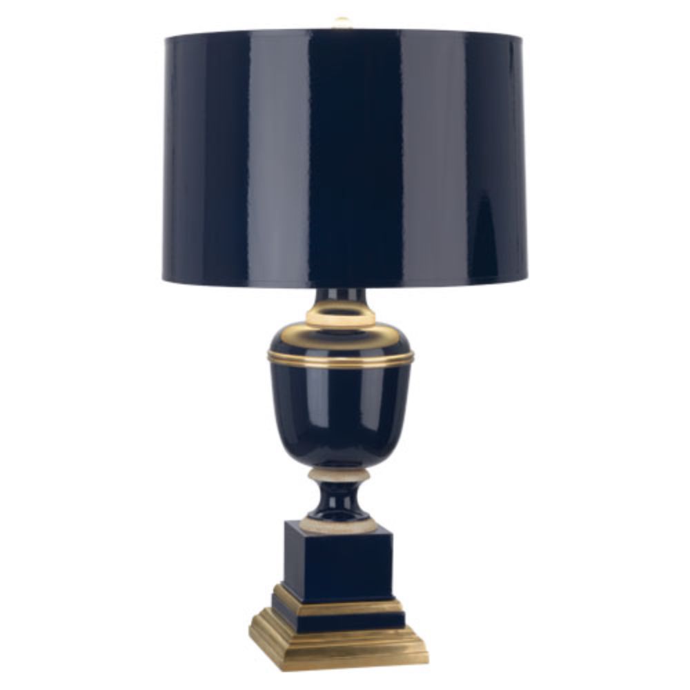 Robert Abbey 2500 Annika Table Lamp with Cobalt Lacquered Paint With Natural Brass And Ivory Crackle Accents