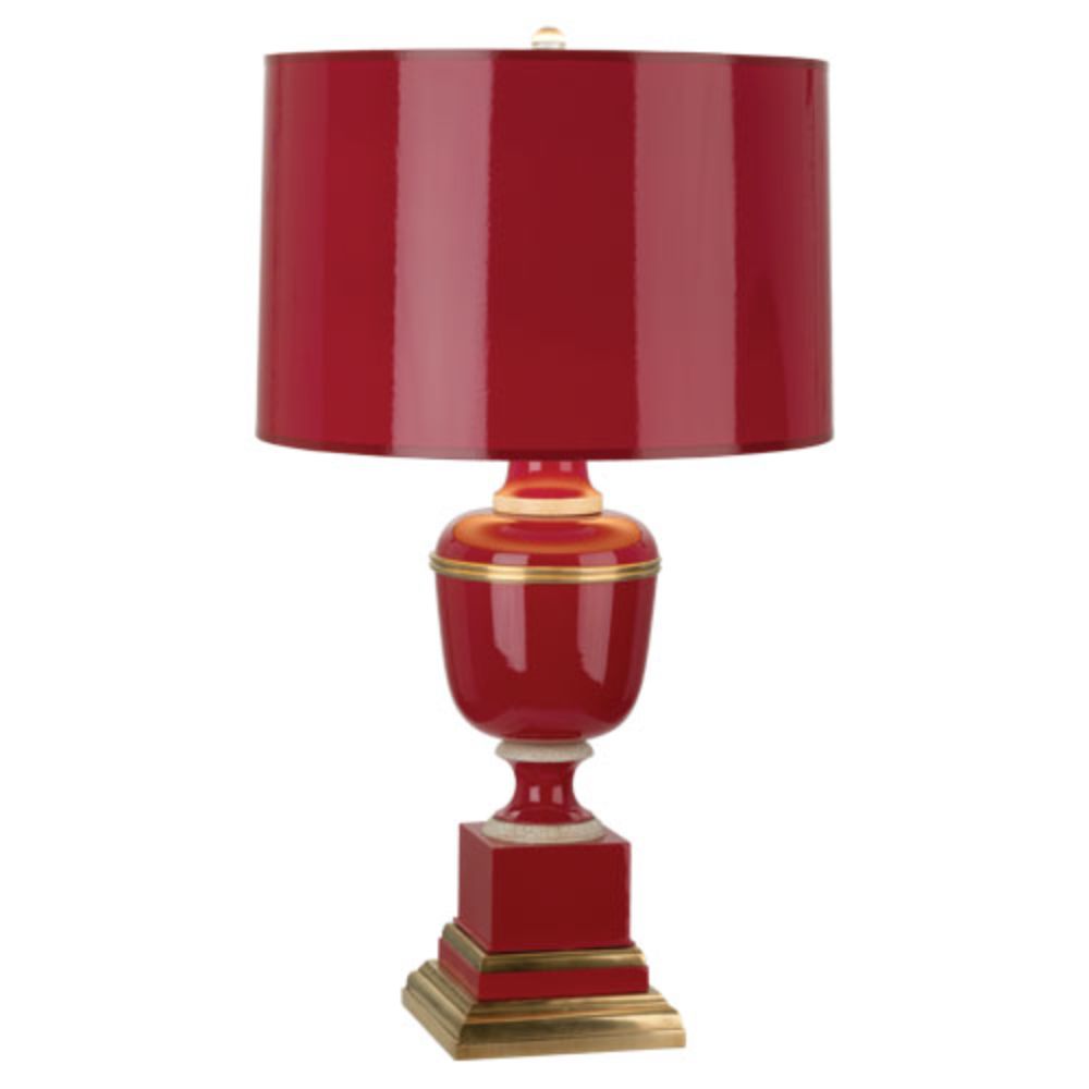Robert Abbey 2501 Annika Table Lamp with Red Lacquered Paint With Natural Brass And Ivory Crackle Accents