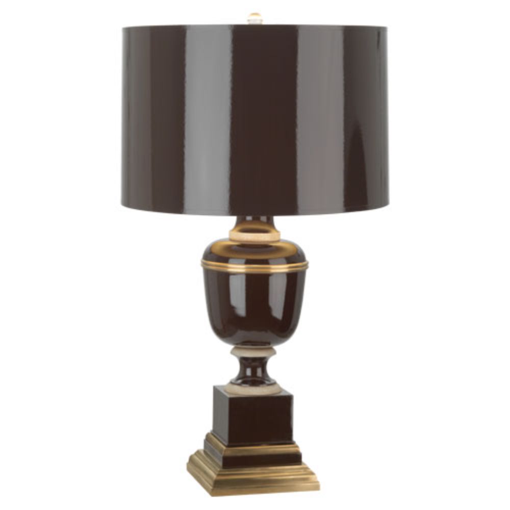 Robert Abbey 2502 Annika Table Lamp with Chocolate Lacquered Paint With Natural Brass And Ivory Crackle Accents