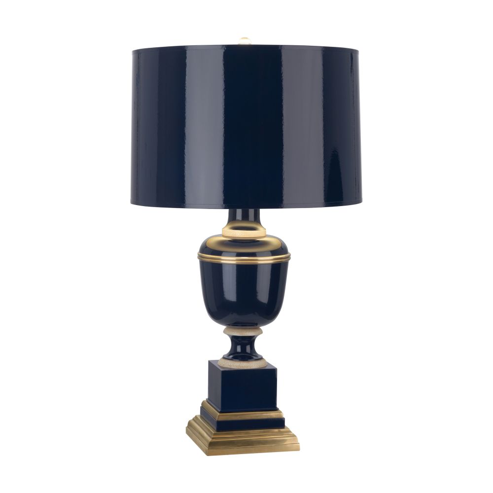 Robert Abbey 2504 Annika Accent Lamp with Cobalt Lacquered Paint With Natural Brass And Ivory Crackle Accents