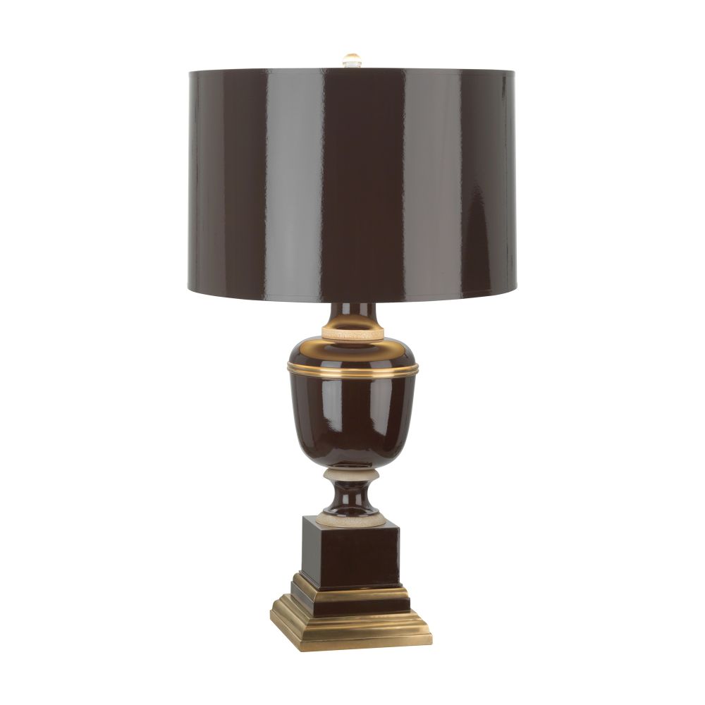 Robert Abbey 2506 Annika Accent Lamp with Chocolate Lacquered Paint With Natural Brass And Ivory Crackle Accents