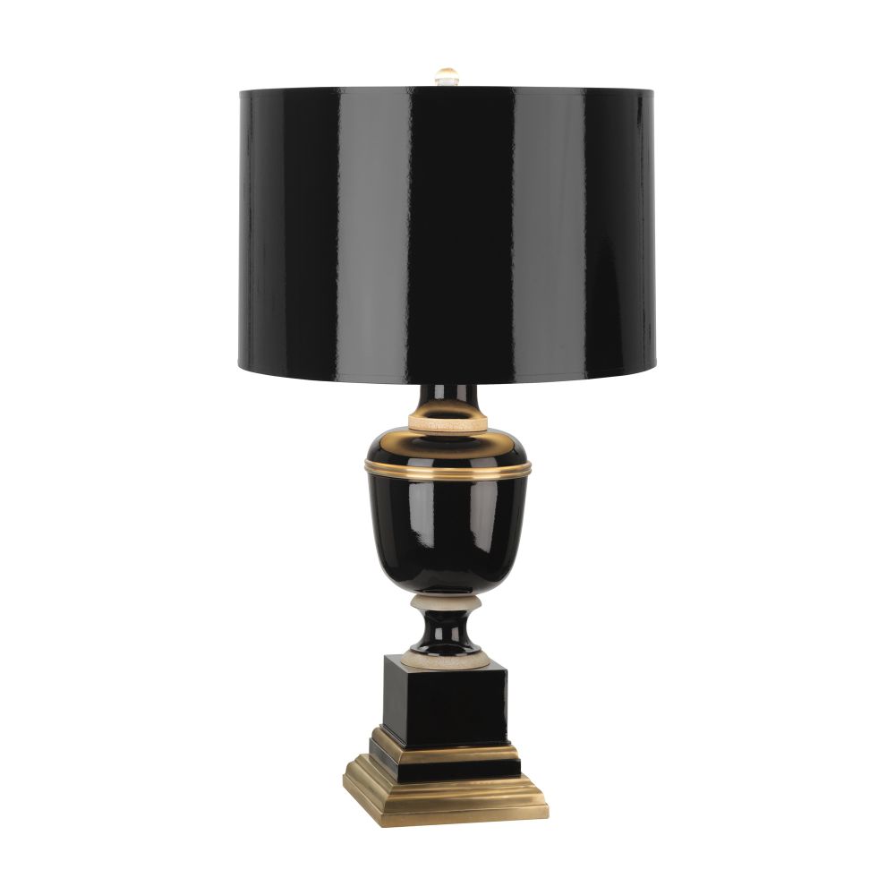 Robert Abbey 2507 Annika Accent Lamp with Black Lacquered Paint With Natural Brass And Ivory Crackle Accents