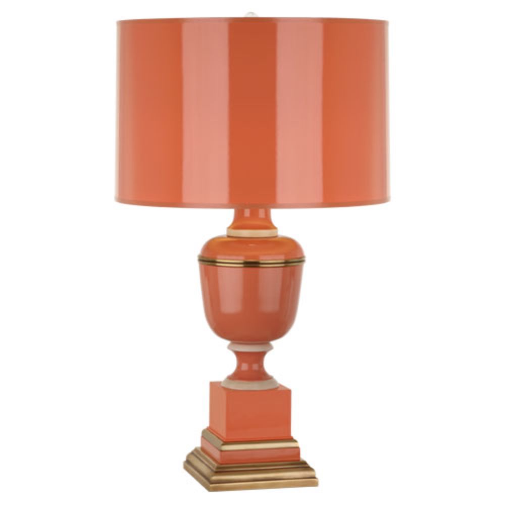 Robert Abbey 2600 Annika Table Lamp with Tangerine Lacquered Paint With Natural Brass And Ivory Crackle Accents