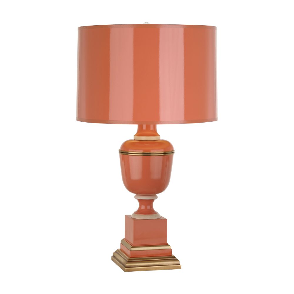 Robert Abbey 2603 Annika Accent Lamp with Tangerine Lacquered Paint With Natural Brass And Ivory Crackle Accents
