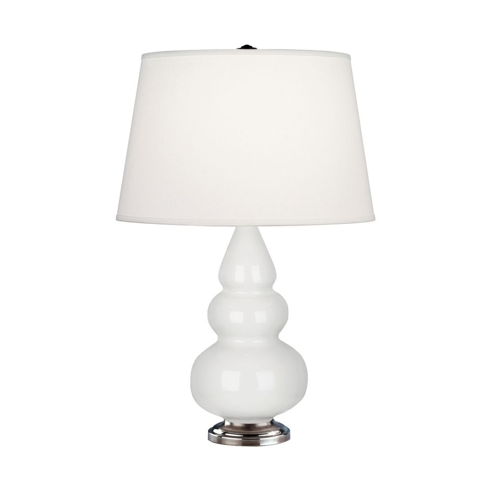 Robert Abbey 281X Lily Small Triple Gourd Accent Lamp with Lily Glazed Ceramic With Antique Silver Finished Accents