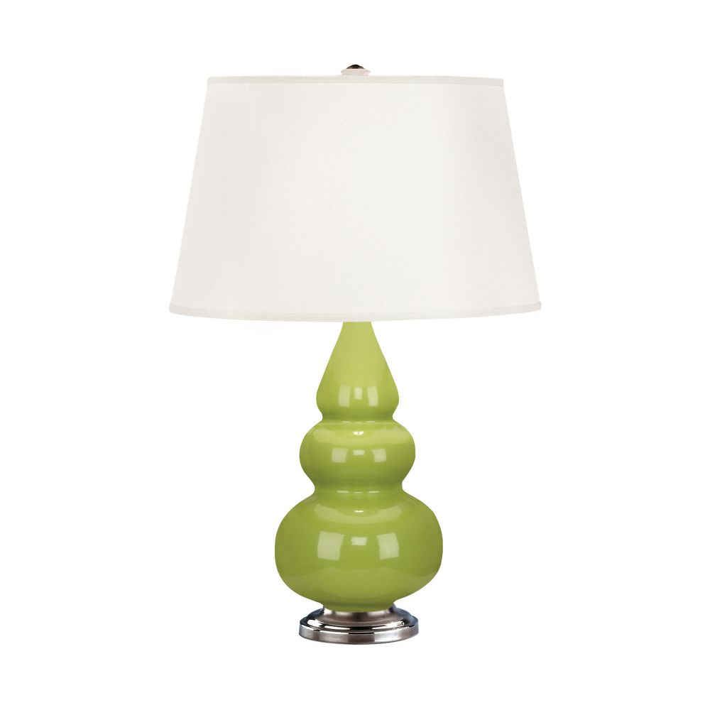 Robert Abbey 283X Apple Small Triple Gourd Accent Lamp with Apple Glazed Ceramic With Antique Silver Finished Accents