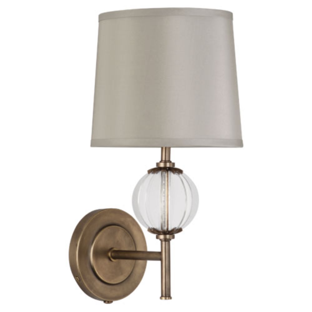 Robert Abbey 3374 Latitude Wall Sconce with Aged Brass Finish With Clear Glass Accents