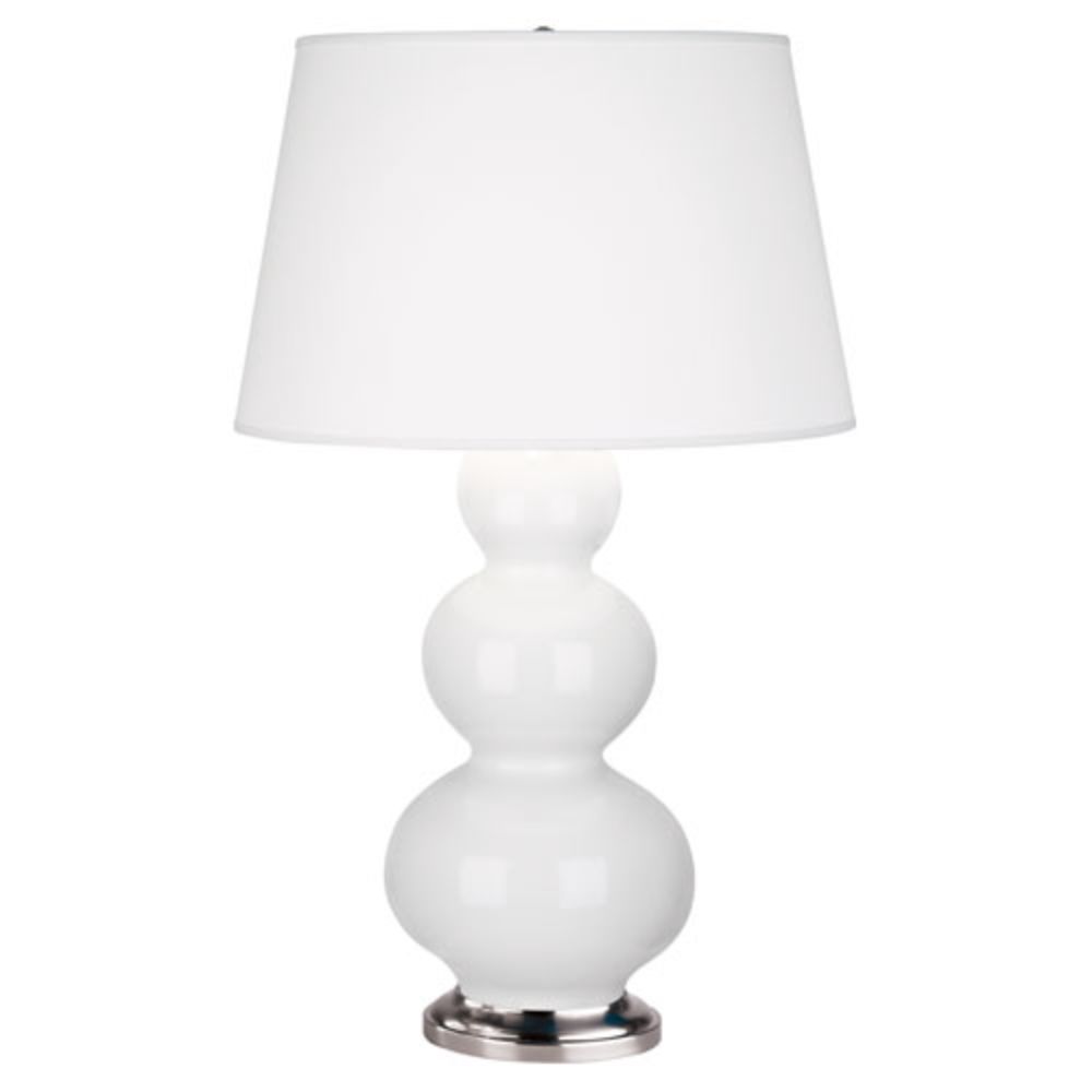 Robert Abbey 351X Lily Triple Gourd Table Lamp with Lily Glazed Ceramic With Antique Silver Finished Accents
