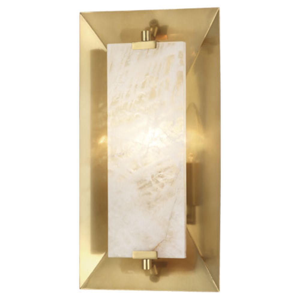 Robert Abbey 373 Gemma Wall Sconce with Modern Brass Finish W/ Rock Crystal Accent