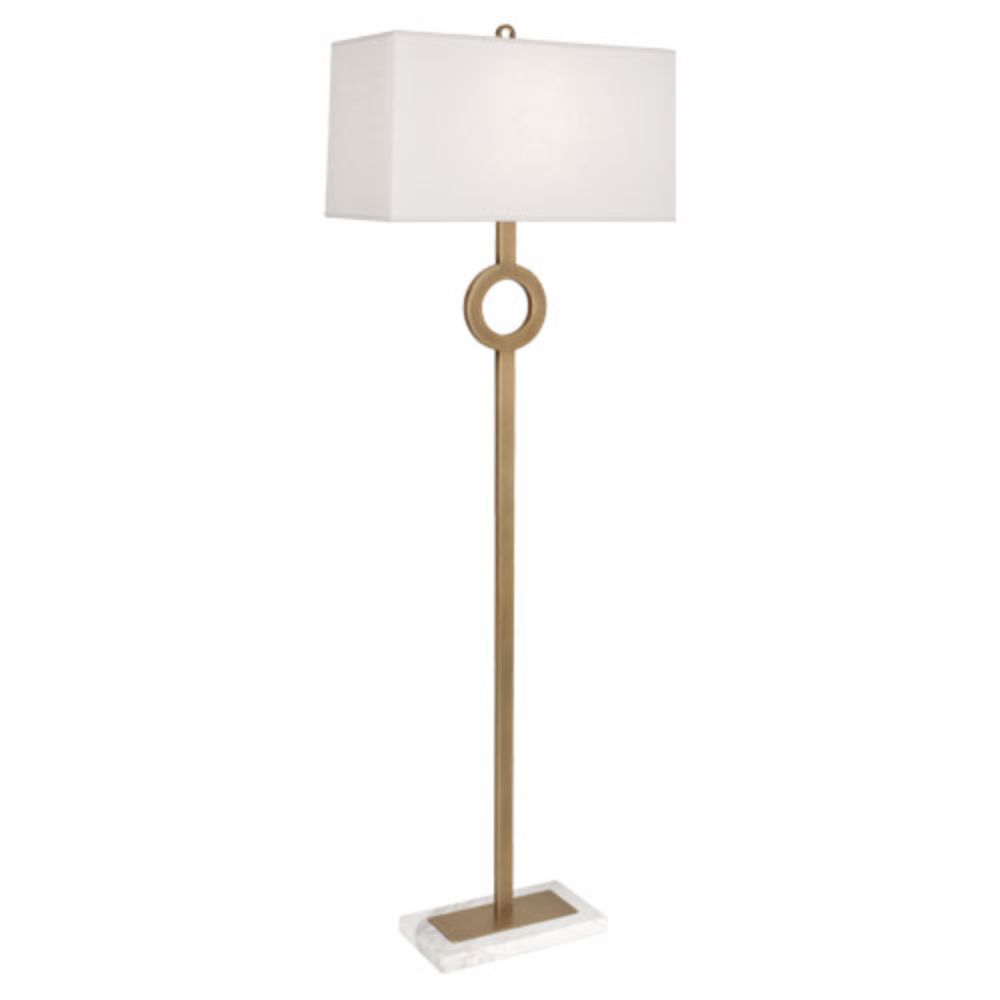 Robert Abbey 406 Oculus Floor Lamp with Warm Brass Finish W/ White Marble Base