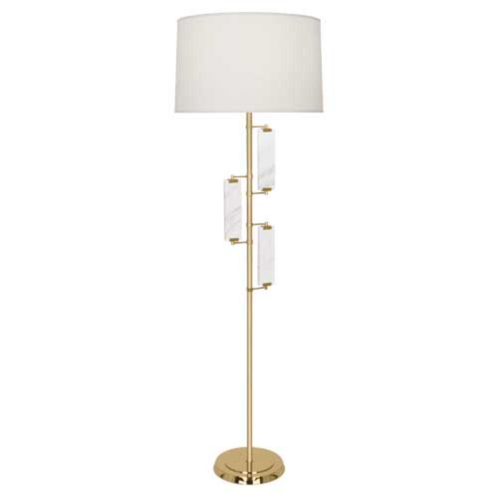 Robert Abbey 456 Alston Floor Lamp with Modern Brass Finish W/ Marble Accents