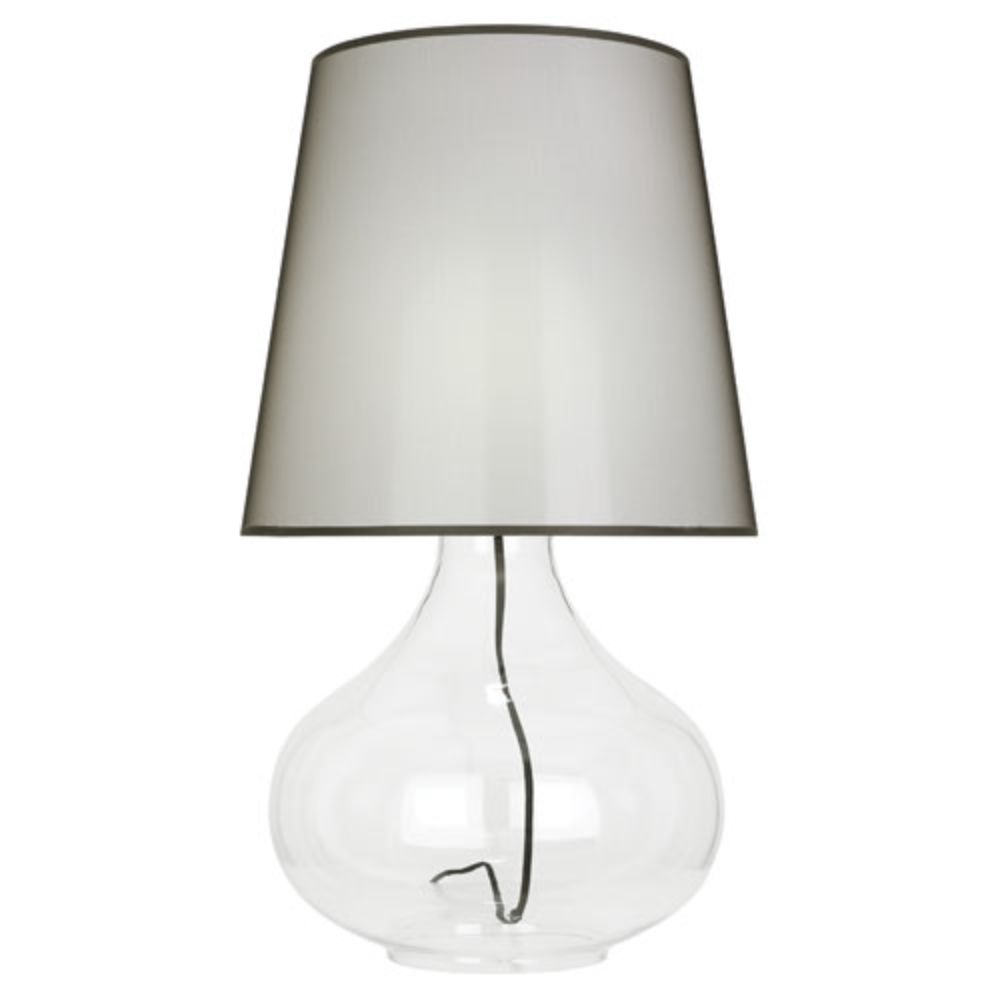 Robert Abbey 459B Clear June Table Lamp with Clear Glass Body With Black Fabric Wrapped Cord