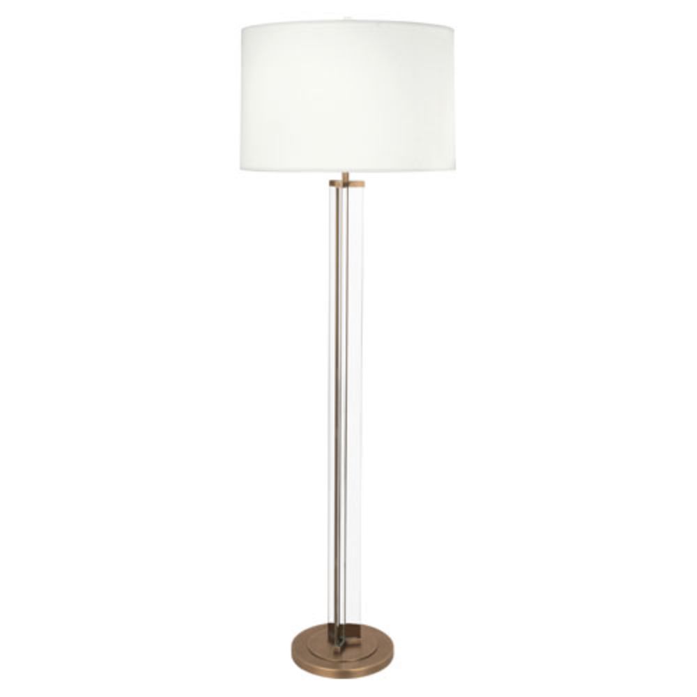 Robert Abbey 473 Fineas Floor Lamp with Clear Glass And Aged Brass