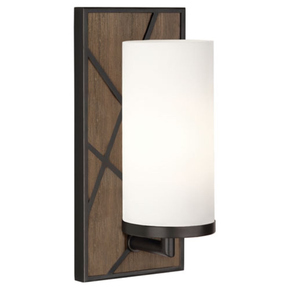 Robert Abbey 543W Michael Berman Bond Wall Sconce with Smoked Walnut Wood Finish With Deep Patina Bronze Accents