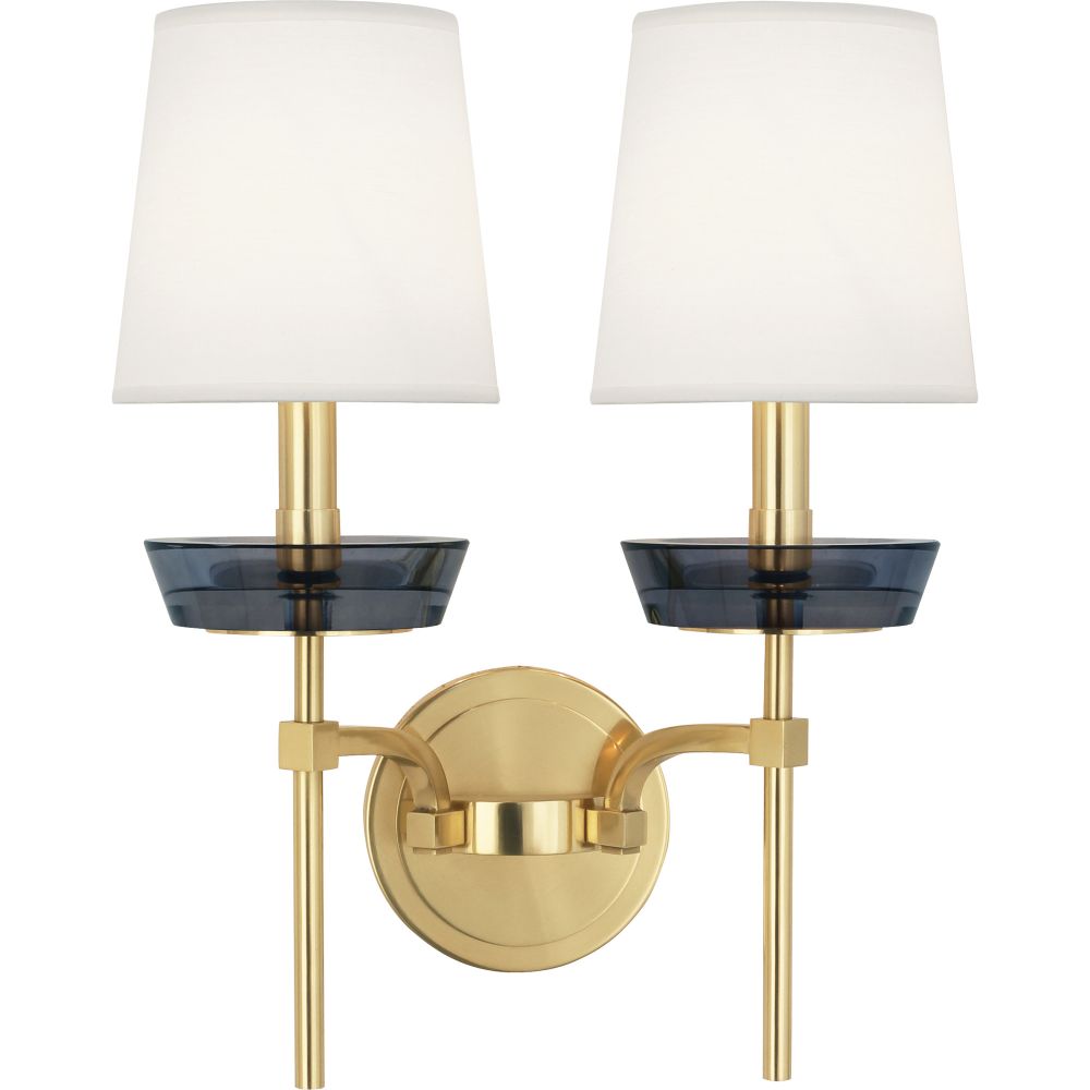 Robert Abbey 609 Cristallo Wall Sconce with Modern Brass Finish W/ Smoke Crystal Accents