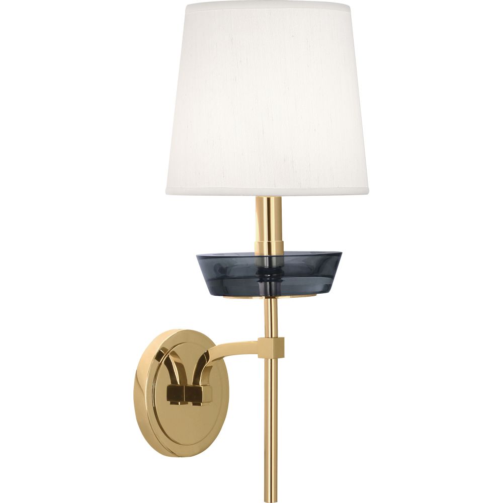 Robert Abbey 629 Cristallo Wall Sconce with Modern Brass Finish W/ Smoke Crystal Accents