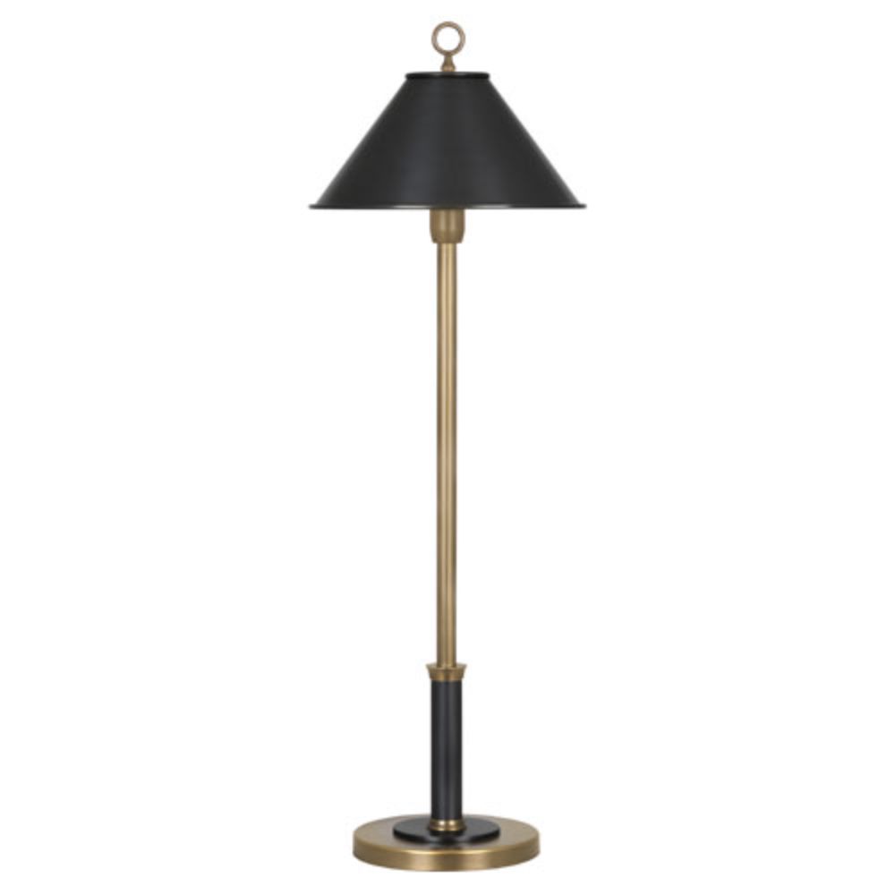 Robert Abbey 703 Aaron Table Lamp with Warm Brass Finish With Deep Patina Bronze Accents