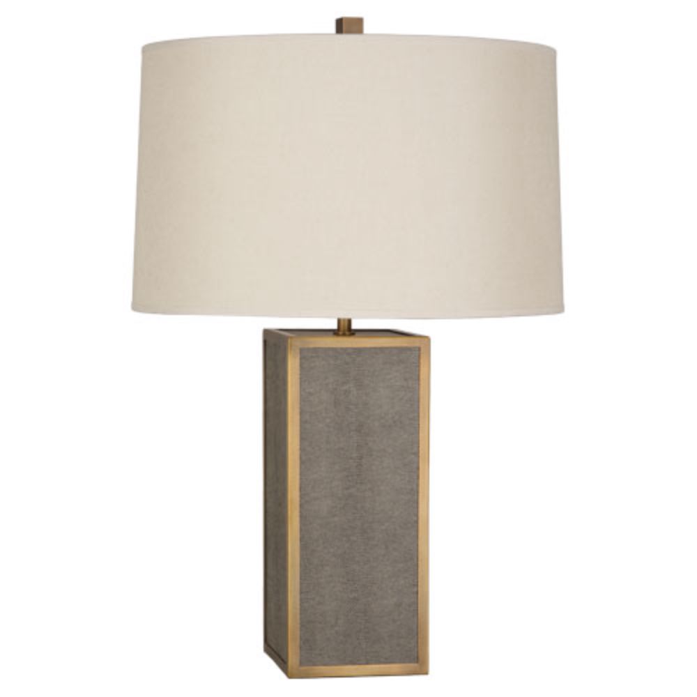 Robert Abbey 898 Anna Table Lamp with Faux Brown Snakeskin Wrapped Base With Aged Brass Accents