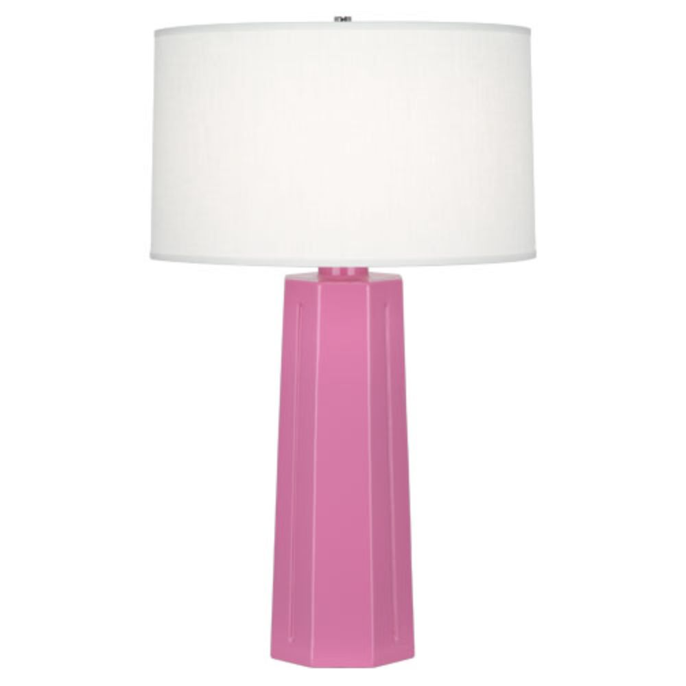 Robert Abbey 971 Schiaparelli Pink Mason Table Lamp with Schiaparelli Pink Glazed Ceramic