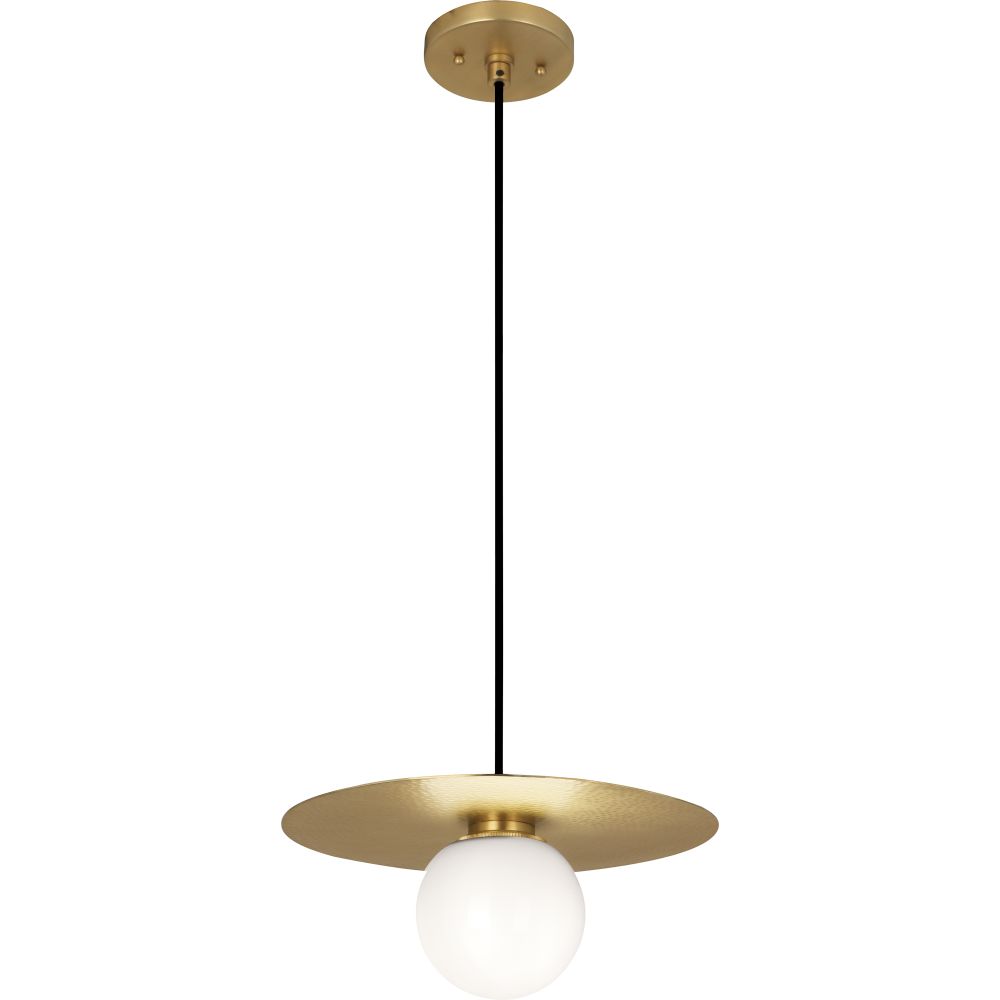 Robert Abbey 9876 Dal Pendant with Modern Brass Finish With White Glass Shade