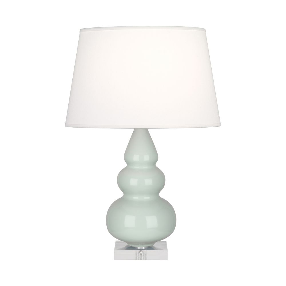Robert Abbey A258X Celadon Small Triple Gourd Accent Lamp with Celadon Glazed Ceramic With Lucite Base
