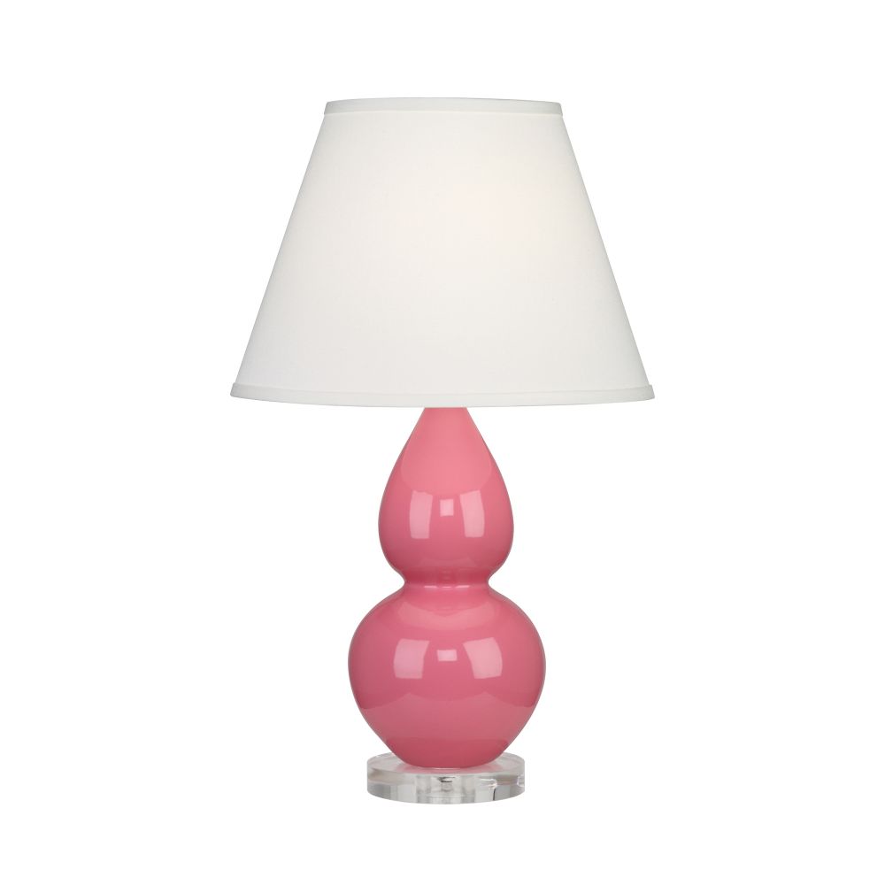 Robert Abbey A619X Schiaparelli Pink Small Double Gourd Accent Lamp with Schiaparelli Pink Glazed Ceramic With Lucite Base